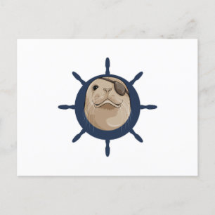 Carte Postale Sceau avec barre de navire