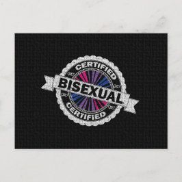 Carte Postale Sceau d'approbation certifié de la fierté bisexuel