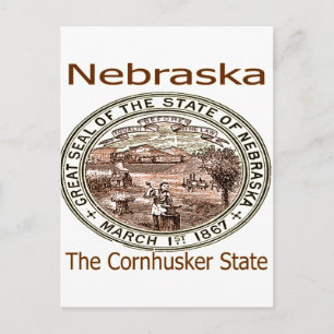 Carte Postale Sceau d'état du Nebraska Cornhusker