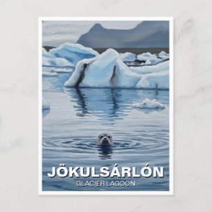 Carte Postale Sceau en Islande Jökulsárlón Glacier Lagoon Voyage