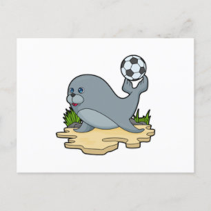 Carte Postale Sceller comme joueur de football avec Soccer