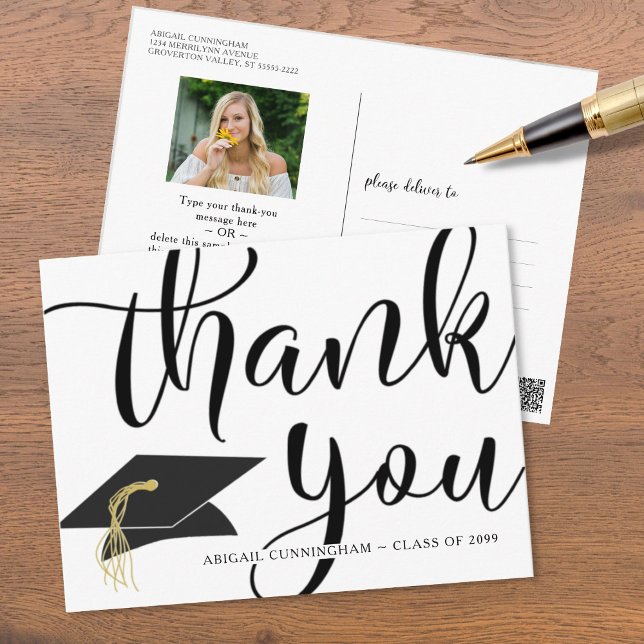 Carte Postale Scénario de remise de diplômes Photo de remercieme (Créateur téléchargé)