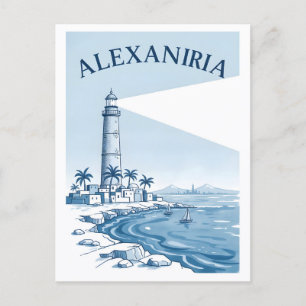 Carte Postale Scène côtière du phare d'Alexandrie Voyage