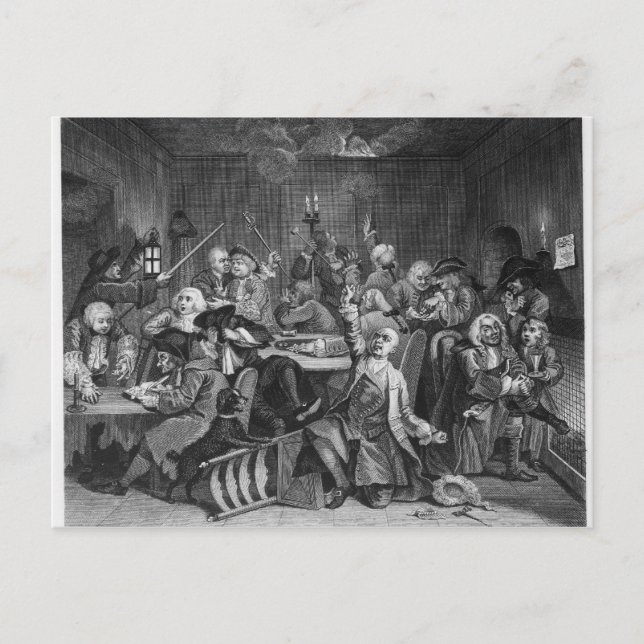 Carte Postale Scène dans une maison de jeux (Devant)