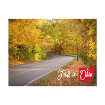 Scène d'automne sur une route sinueuse dans l'Ohio