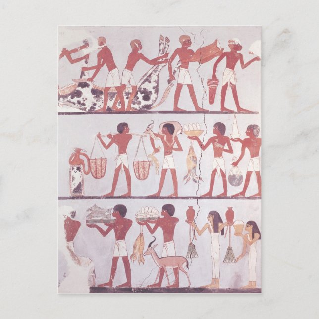 Carte Postale Scène de bouchers et de serviteurs apportant (Devant)