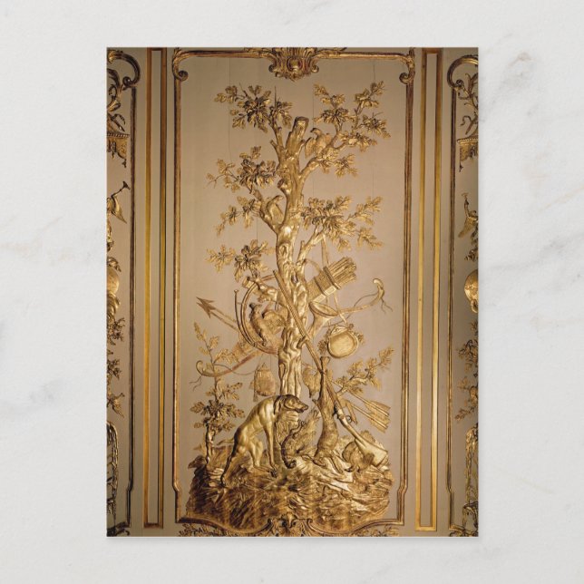 Carte Postale Scène de chasse, boiseries du restaurant (Devant)