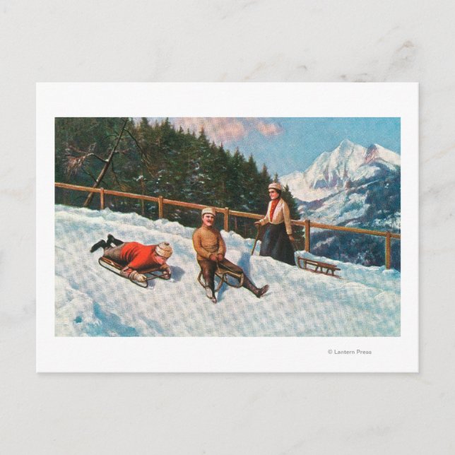 Carte Postale Scène De Dormir Toboggan (Devant)