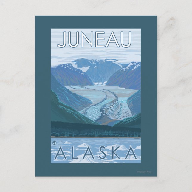 Carte Postale Scène de glacier - Juneau, Alaska (Devant)