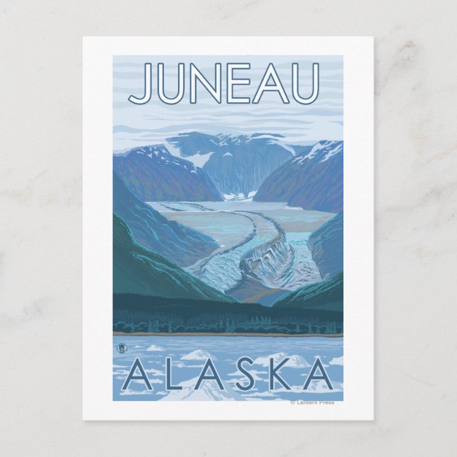 Carte Postale Scène de glacier - Juneau, Alaska (Devant)