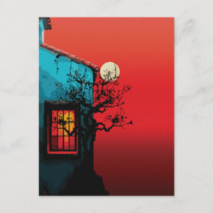 Carte Postale Scène de la fenêtre au crépuscule mystique