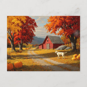 Carte Postale Scène de la nature en automne Feuilles d'automne P