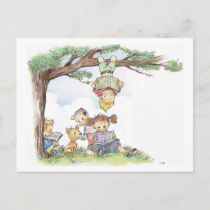 Carte Postale Scène de l'histoire avec des enfants et des chiens