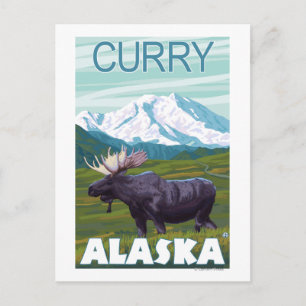 Carte Postale Scène de l'orignal - Curry, Alaska