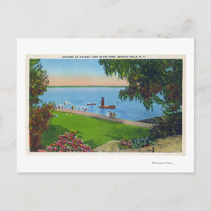 Carte Postale Scène de natation au Parc d'État du lac Cayuga