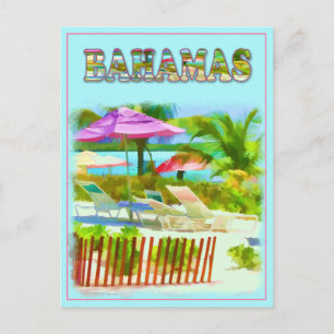 Carte Postale Scène de plage des îles Bahama tropicales