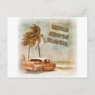 Carte Postale Scène de plage vintage à Indian Shores