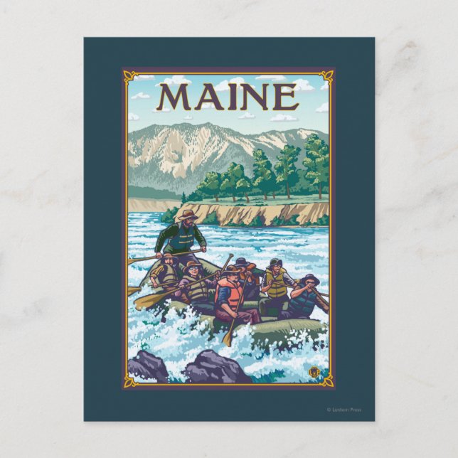 Carte Postale Scène de Rafting du MaineRiver (Devant)