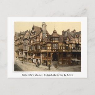 Carte Postale Scène de rue à Chester, Angleterre, début des anné