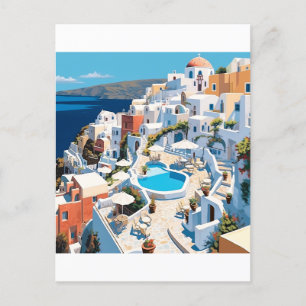 Carte Postale Scène de Santorin Grèce