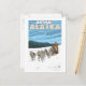 Carte Postale Scène de traînée de chien - Katmai, Alaska (Devant/Arrière en situation)