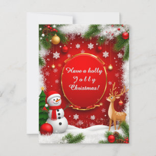 Carte Postale Scène de vacances de Noël festive