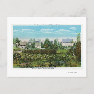 Carte Postale Scène de village des pionniers dans le parc de For