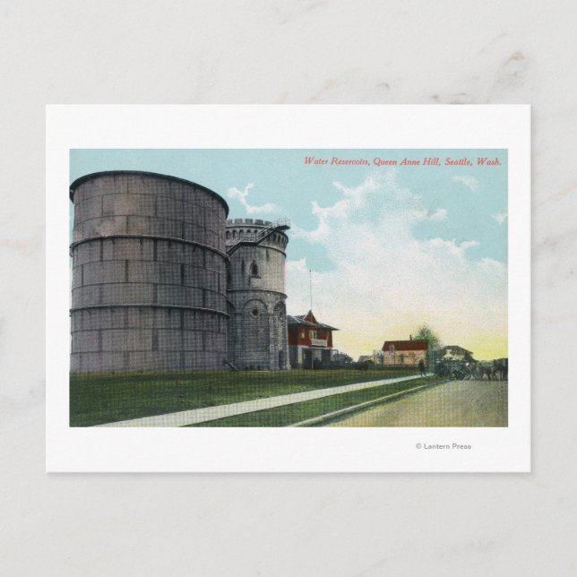 Carte Postale Scène des réservoirs d'eau de Queen Anne Hill (Devant)