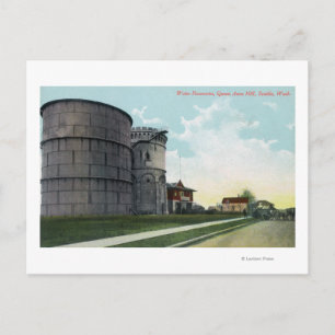 Carte Postale Scène des réservoirs d'eau de Queen Anne Hill