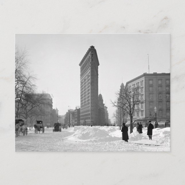 Carte Postale Scène d'hiver du bâtiment Flatiron, 1905 (Devant)