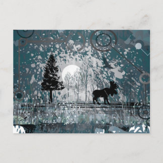 Carte Postale Scène d'orignal de minuit