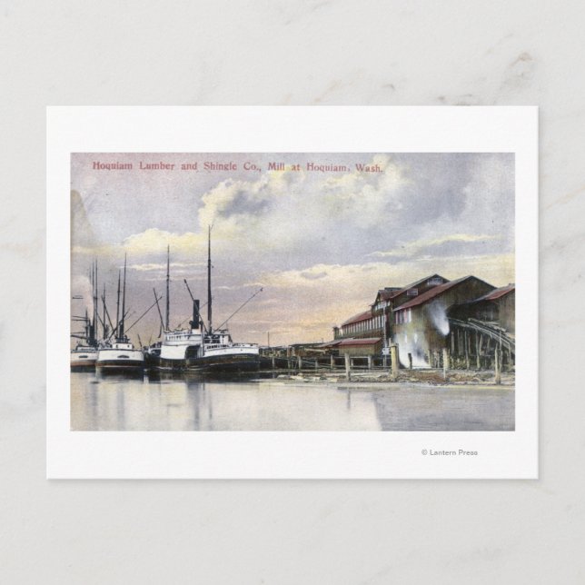 Carte Postale Scène d'usine de bois d'oeuvre d'Hoquiam (Devant)
