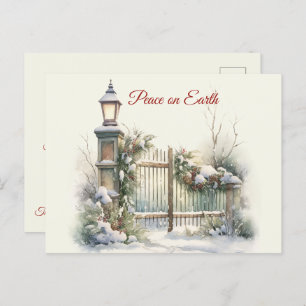 Carte Postale Scène hiver Vintage de Noël