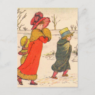 Carte Postale Scène hivernale de Kate Greenaway