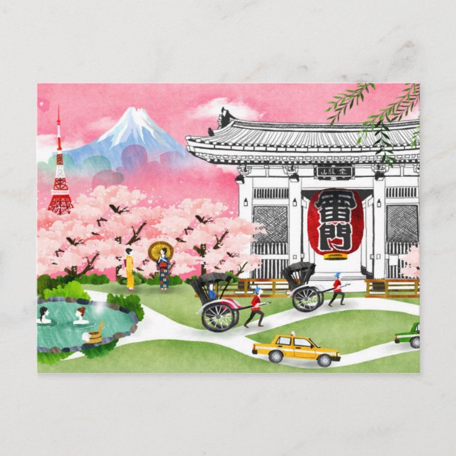 Carte Postale Scène japonaise (Devant)