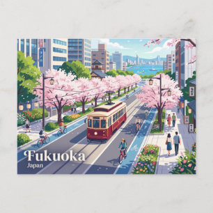 Carte Postale Scène patrimoniale du tramway de la ville de Fukuo