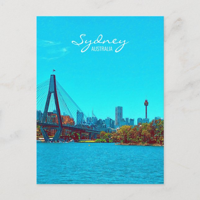 Carte Postale Scène portuaire du pont ANZAC de Sydney (Devant)