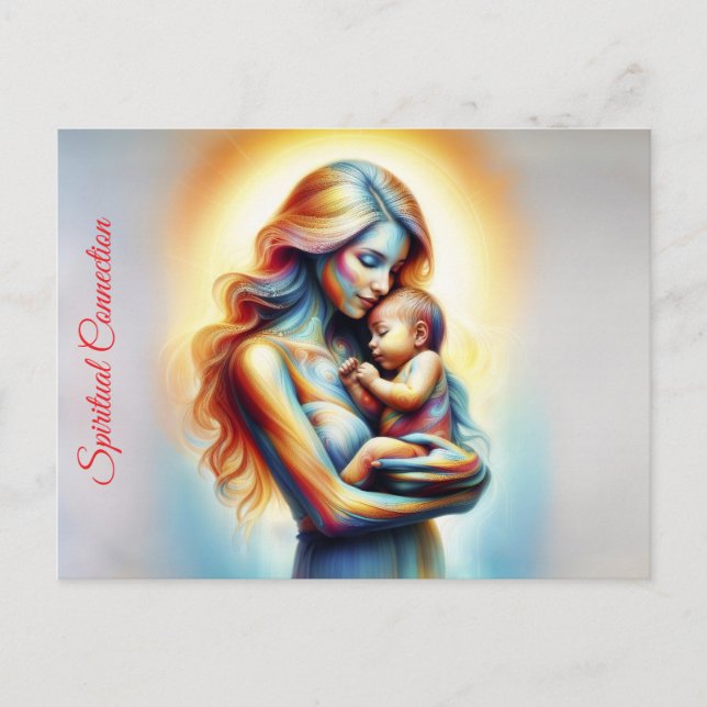 Carte Postale Scène radieuse Divine mère et enfant (Devant)