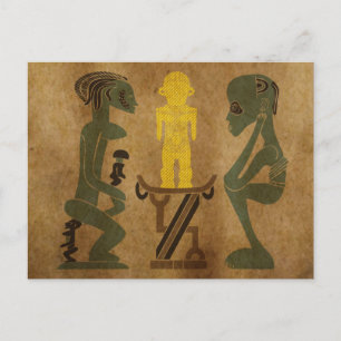 Carte Postale scène rituel de la gravure de roche