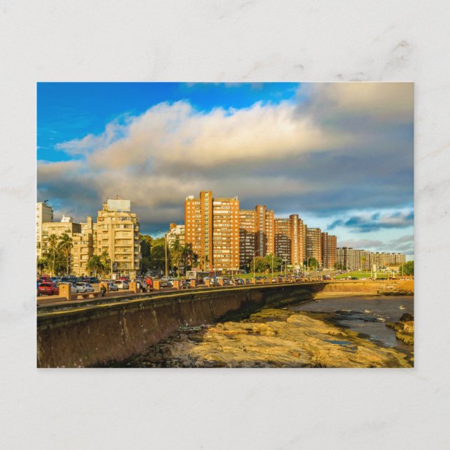 Carte Postale Scène urbaine côtière, Montevideo, Uruguay (Devant)