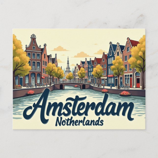 Carte Postale Scènes vintages d'Amsterdam (Devant)