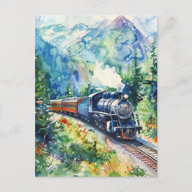 Carte Postale Scenic Landscape with Train (Devant)