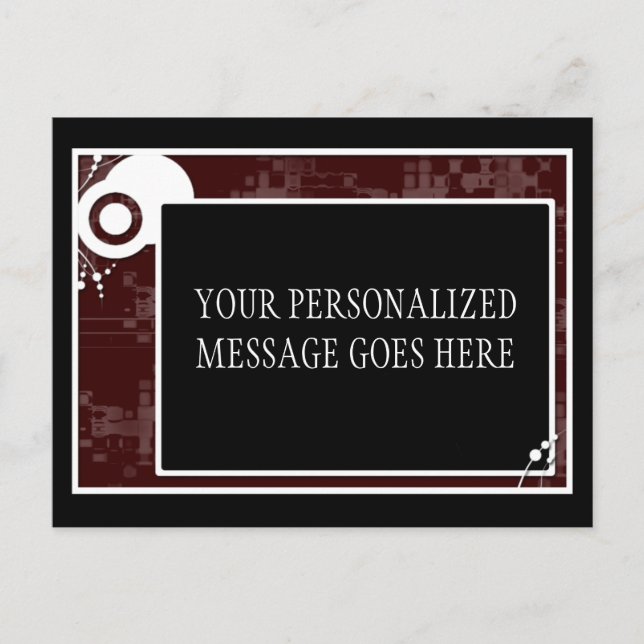 Carte Postale schéma de bloc maroon (Devant)