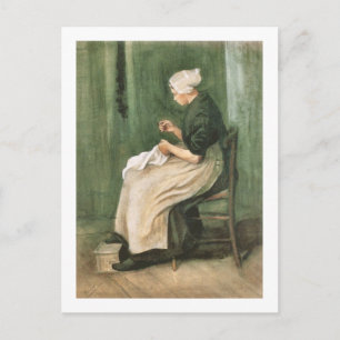 Carte Postale Scheveningen Femme Coudre, Van Gogh Art
