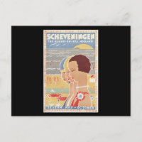 Scheveningen soleil voir poster vintage