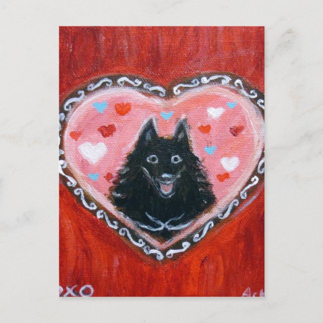 Carte Postale Schipperke Love Heart (Devant)