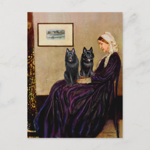 Carte Postale Schipperkes (deux) - La mère de Whsitler