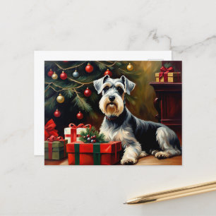 Carte Postale Schnauzer Chien Noël