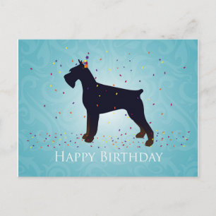 Carte Postale Schnauzer Géant Joyeux Design d'anniversaire