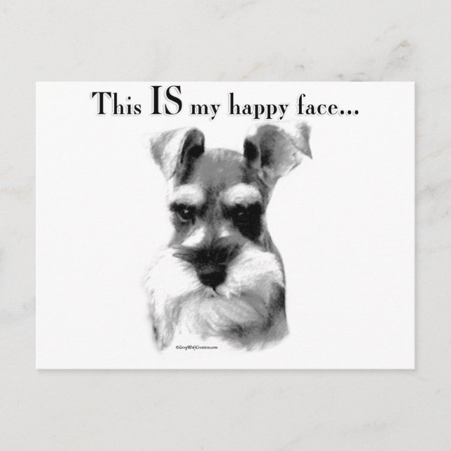 Carte Postale Schnauzer Happy Face (Devant)